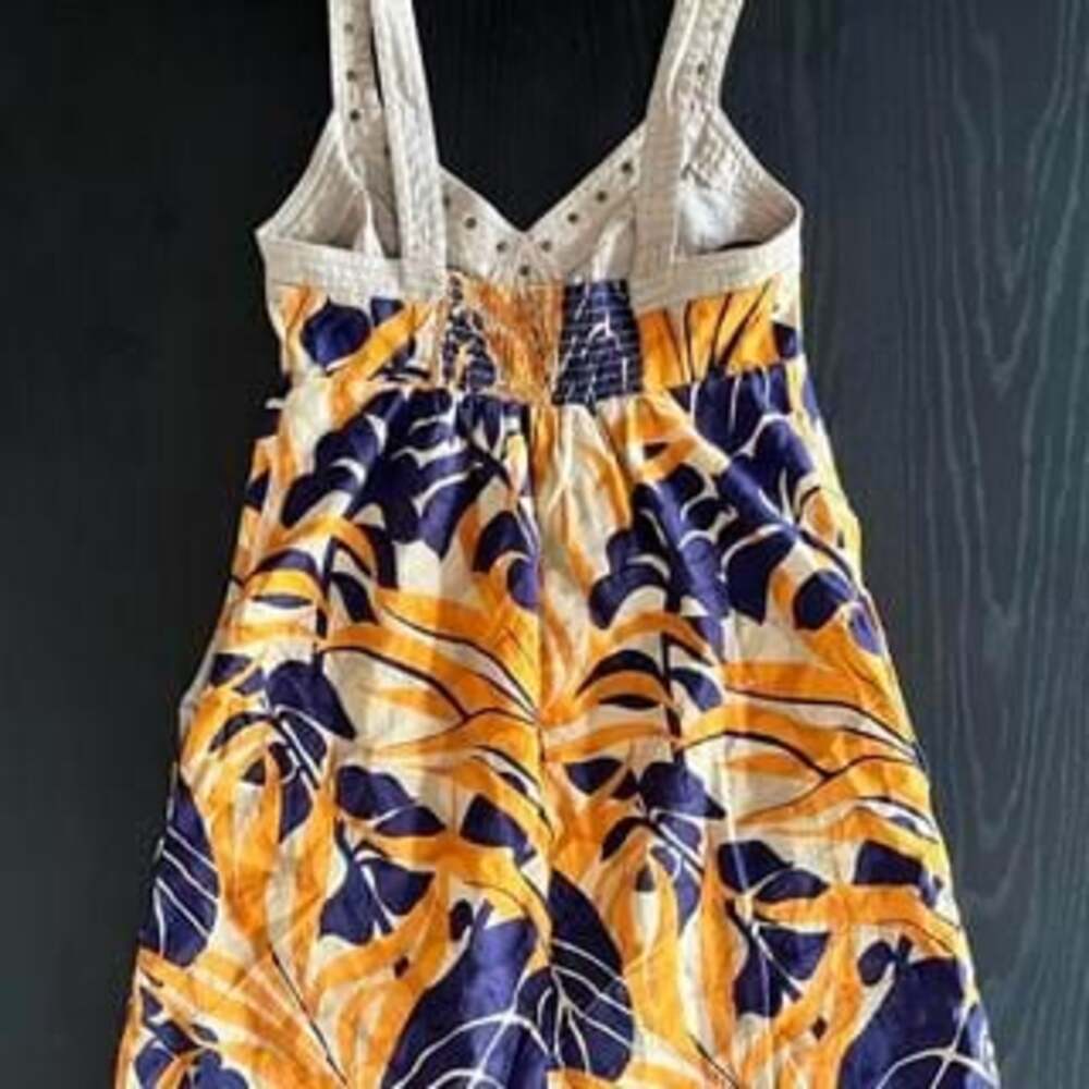 Muse Multi-Colored Tropical Print Summer Dress, Adjustable Straps, Size 4
